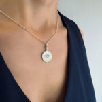 Sarı Altın Modern Göz Kolye