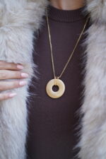 Sarı Altın Madalyon Kolye